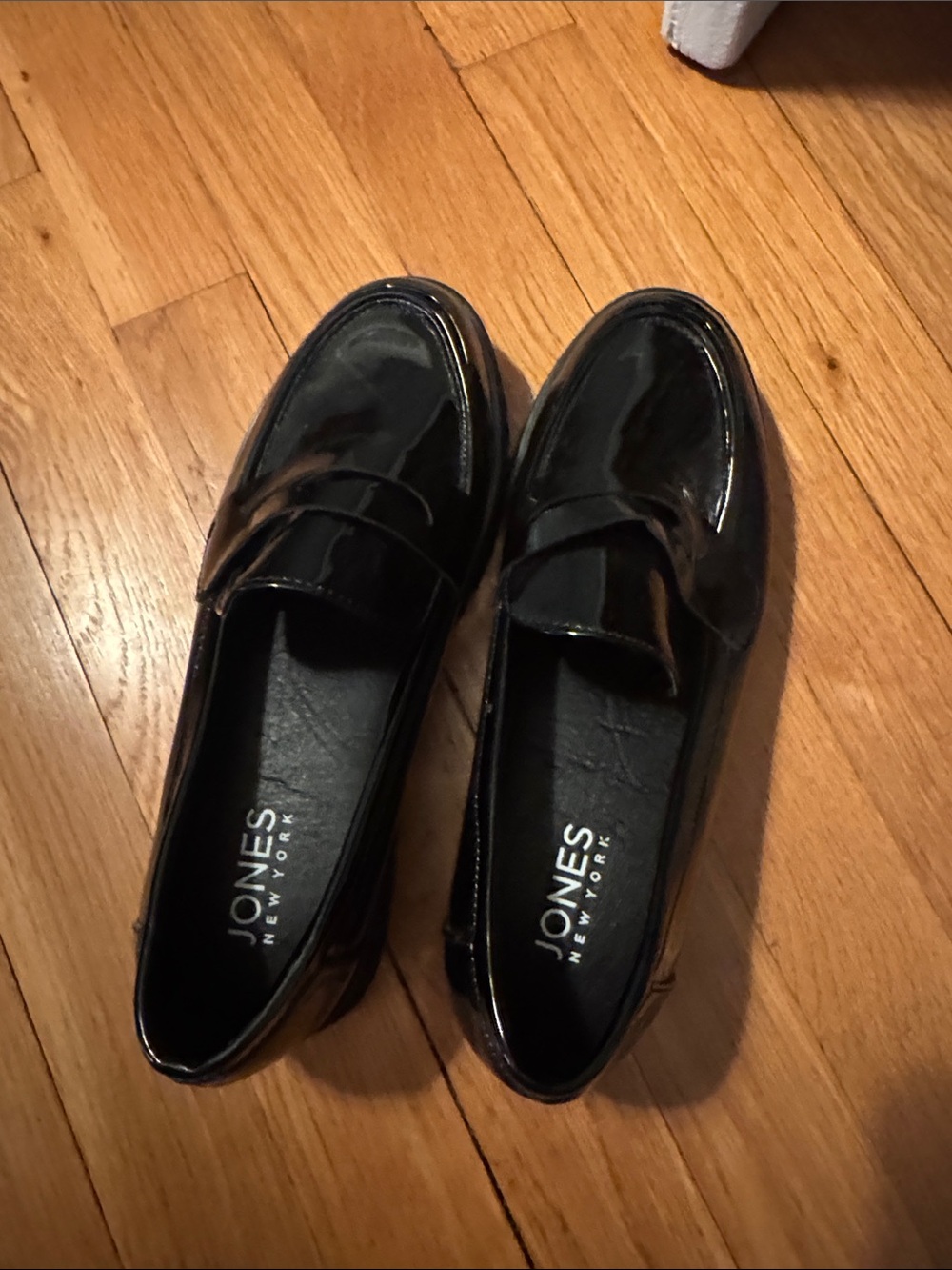Jones New York Black Patent Penny Loafers